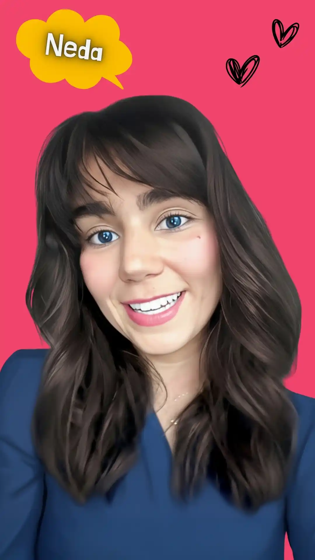 Neda, a Farsi student from Dallas, sharing her learning progress